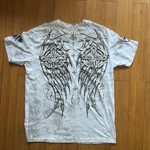 Affliction white wings and cross size L